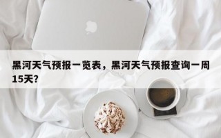 黑河天气预报一览表，黑河天气预报查询一周15天？