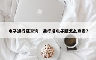 电子通行证查询，通行证电子版怎么查看？